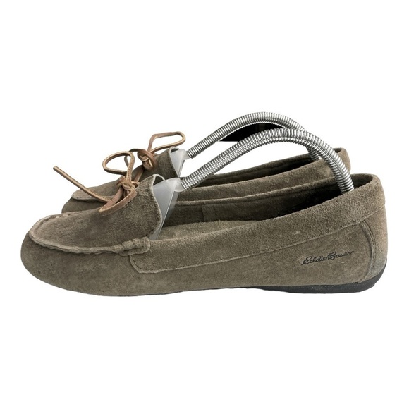Eddie Bauer Casual Gray Suede Leather Slip On Loafer Sz 9.5 - Picture 1 of 10